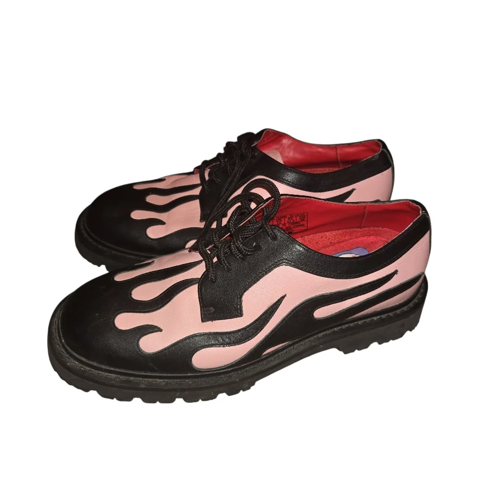 Joe's Garb George Esquivel black and pink flame greaser shoes. - Picture 1 of 4